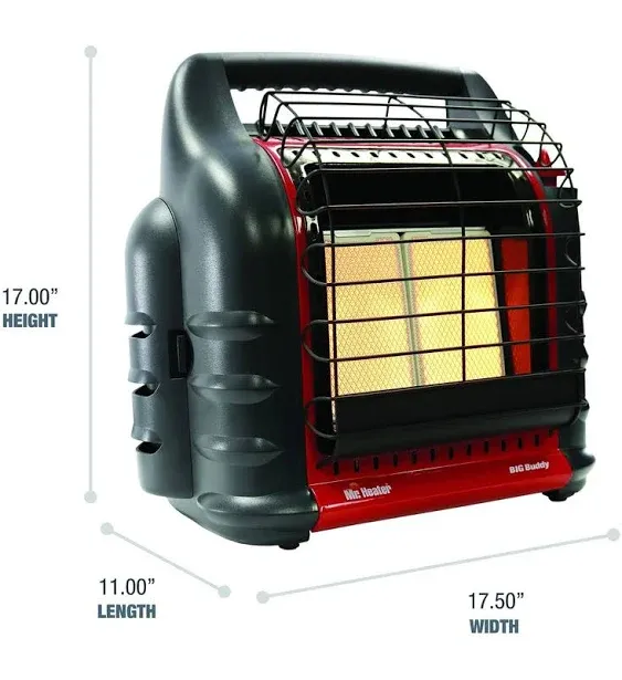 Mr. Heater Big Buddy Pro Series Propane Heater, 18000 BTU, Red