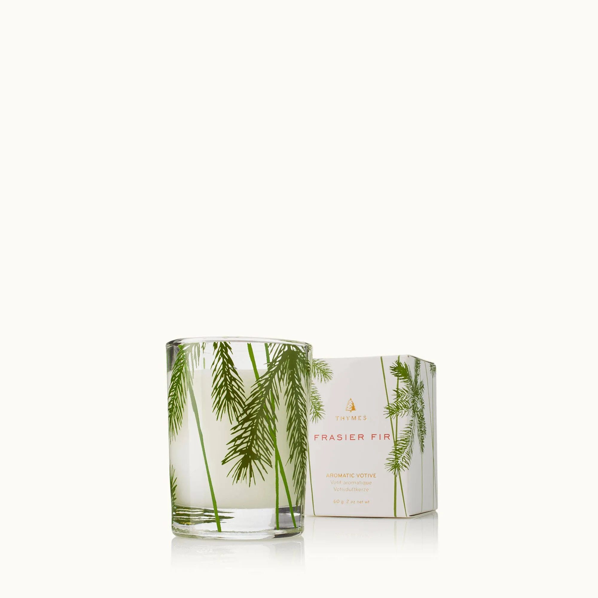 Thymes Votive Candle - Candles for Home Scented - White Candles - Decorative Candles - Christmas Candles - Pine Scented Candles - Frasier Fir (Pack of 3-2 Oz)