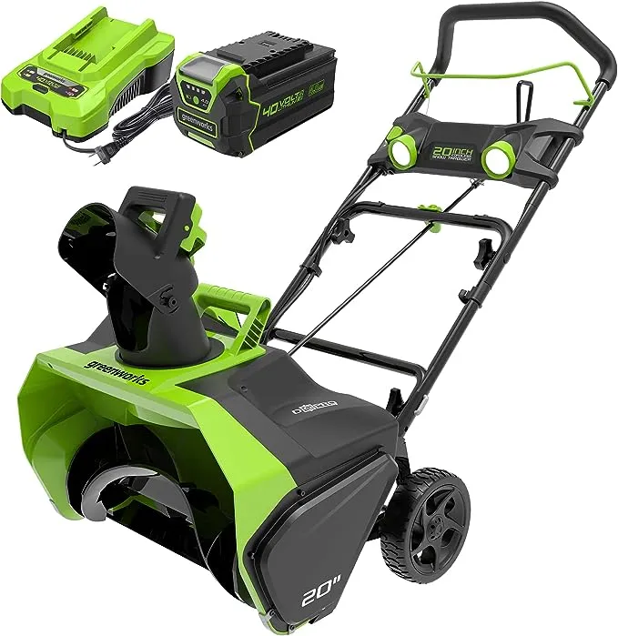 Greenworks 40V 20-inch Cordless Brushless Snow Blower with 4.0 Ah Battery and Charger, 26272