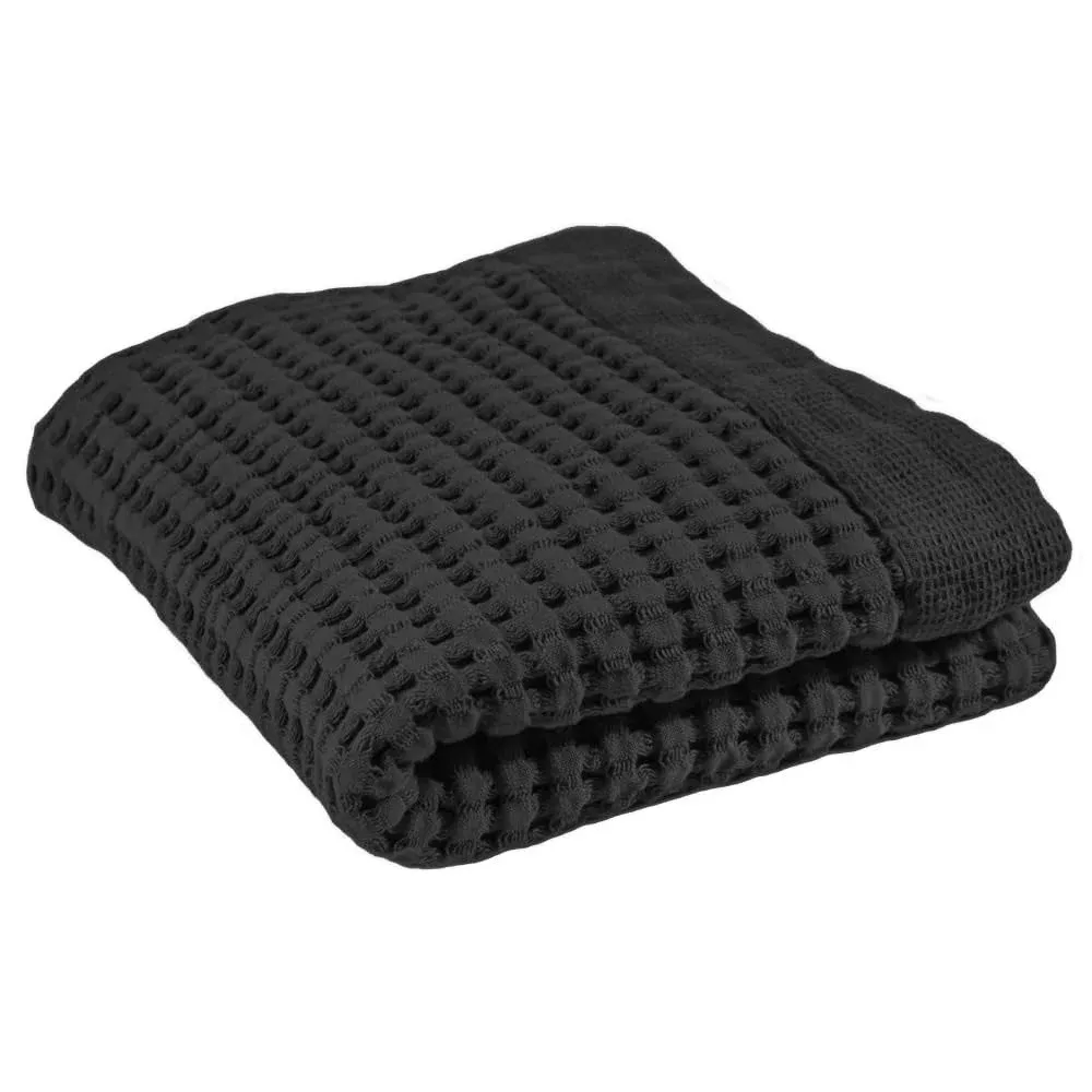 GILDEN TREE Waffle Hand Towels Towel (20&#034; x 37&#034;), Faded Black 