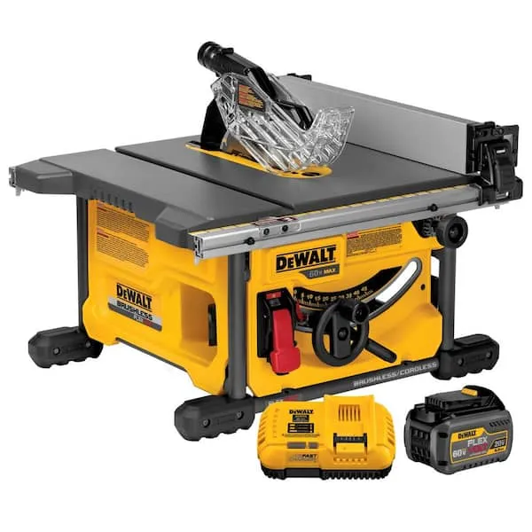 DEWALT FLEXVOLT 60V MAX Cordless Brushless 8-1/4 in. Table Saw Kit with (1) FLEXVOLT 6.0Ah Battery DCS7485T1