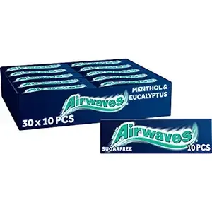 Airwaves Menthol & Eucalyptus Sugarfree Gum 10 Pellets - Pack Of 30