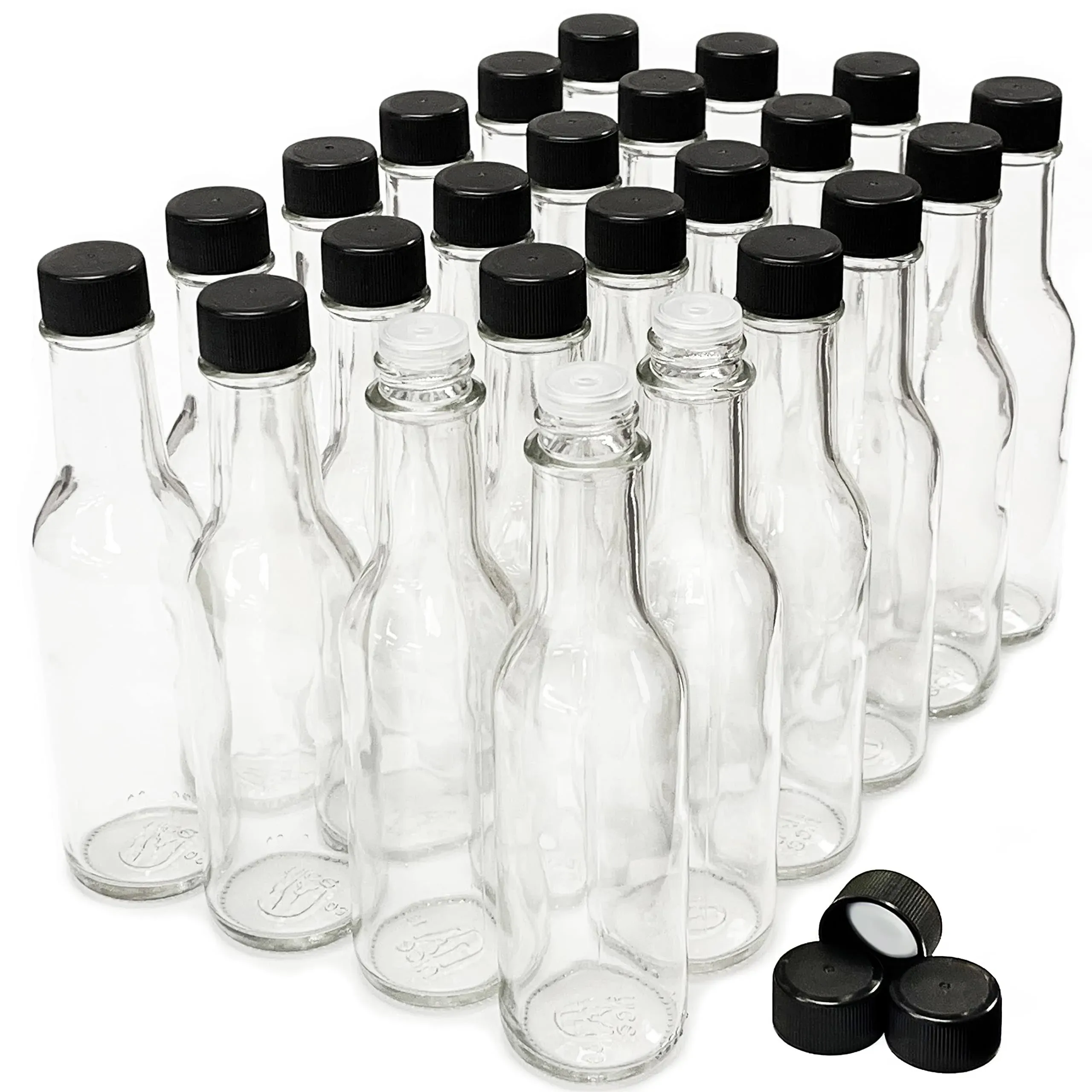 nicebottles Clear Glass Woozy Bottles with Dripper Inserts, 5 Oz, Case of 12