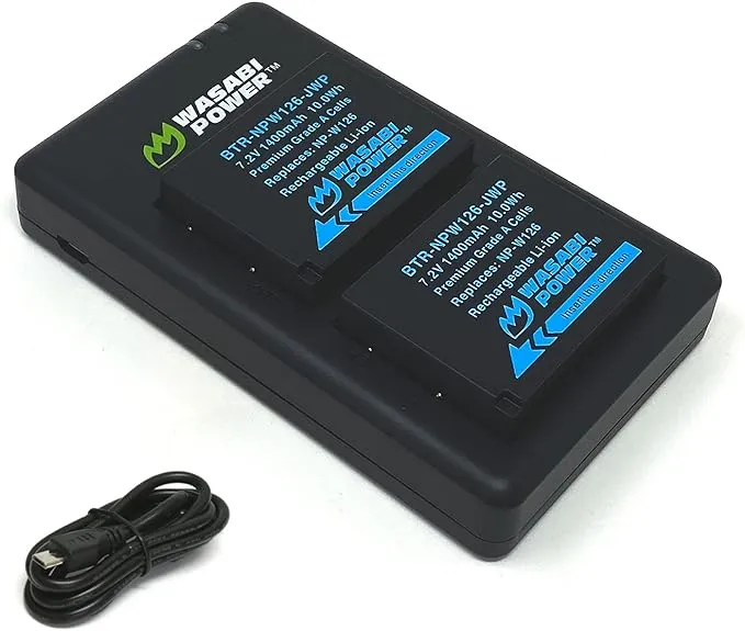 Wasabi Power Battery and Micro USB Dual Charger for Fujifilm