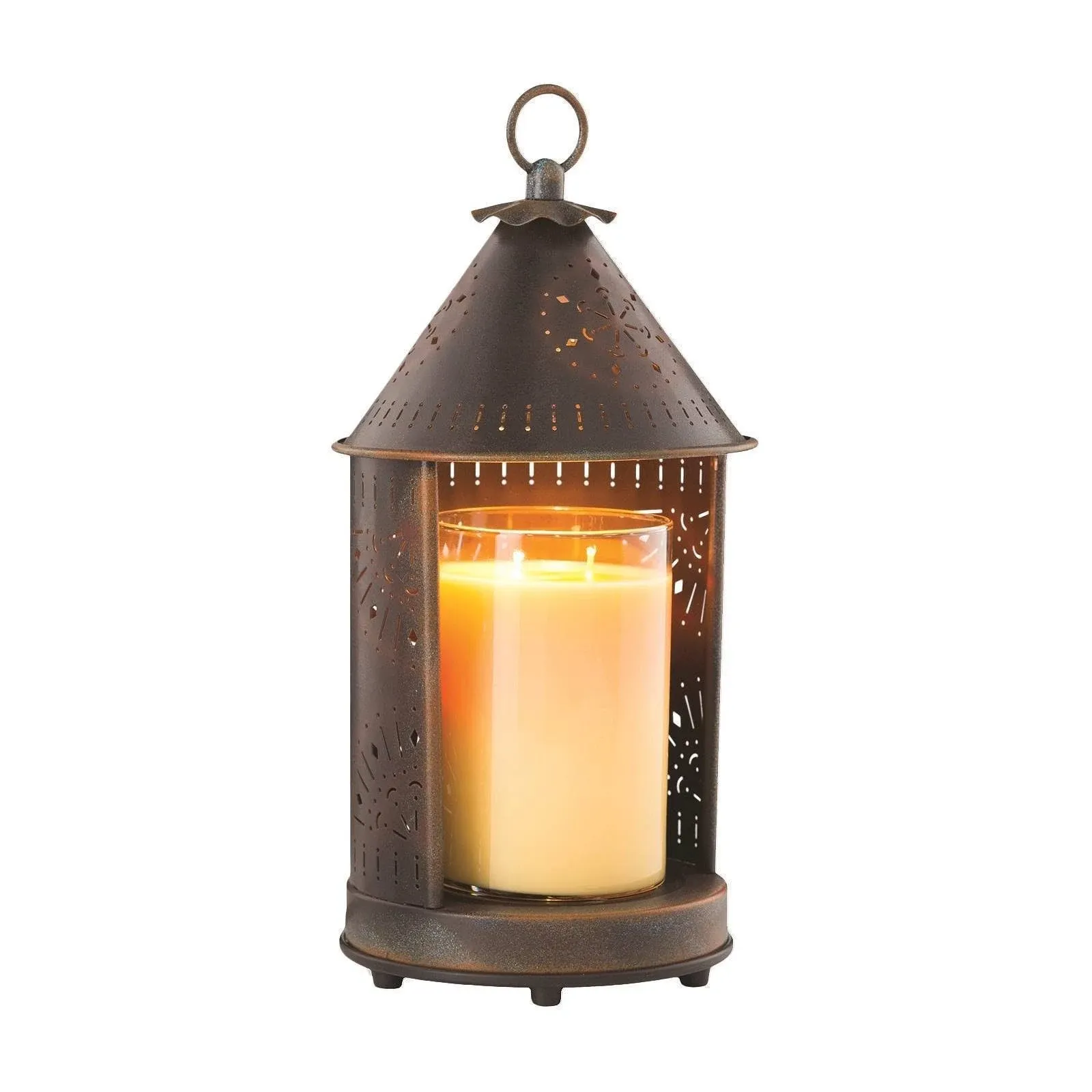 Sunshine - Primitive Tin Punched Candle Warmer Lantern