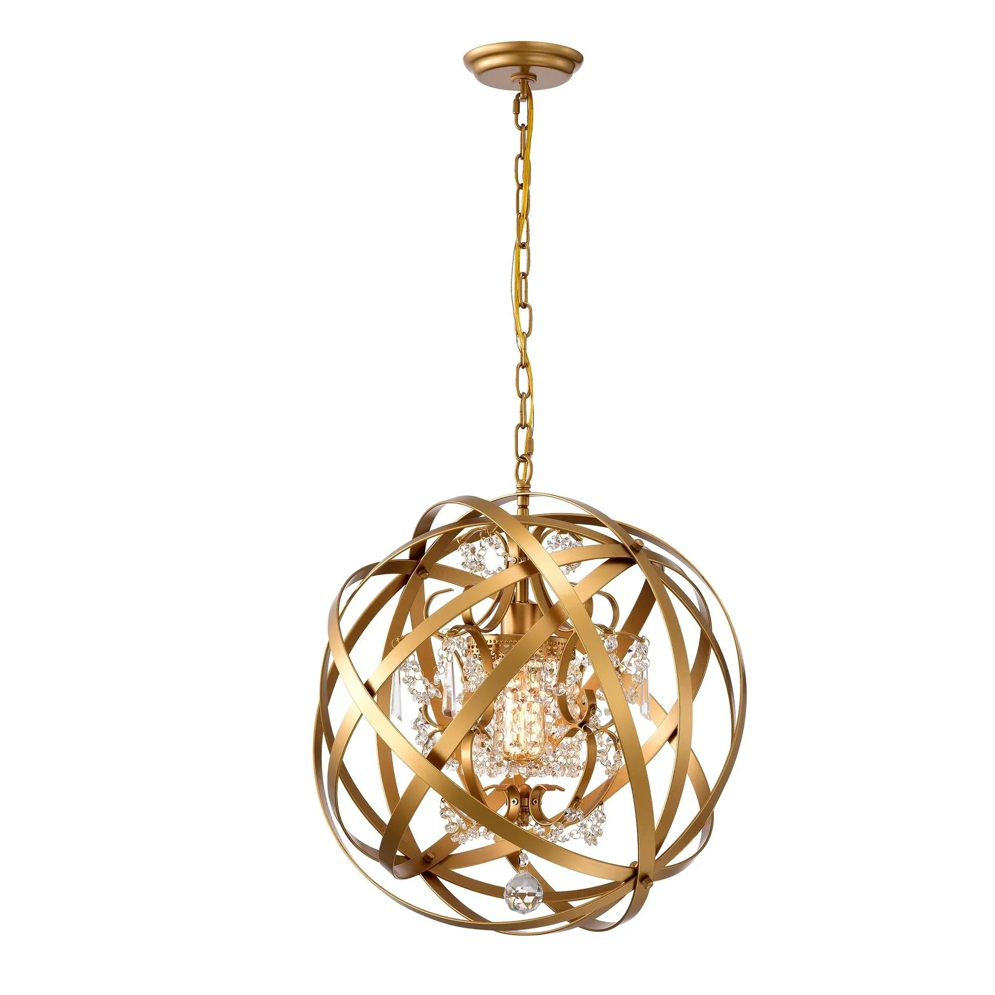 Warehouse of Tiffany HM234-1MG 19 in. 1 Light Verite Chandelier with Globe Metal