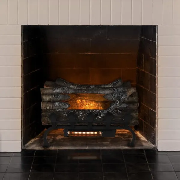 Pleasant Hearth L-20Wgh Electric Crackling Log w/Grate and Heater