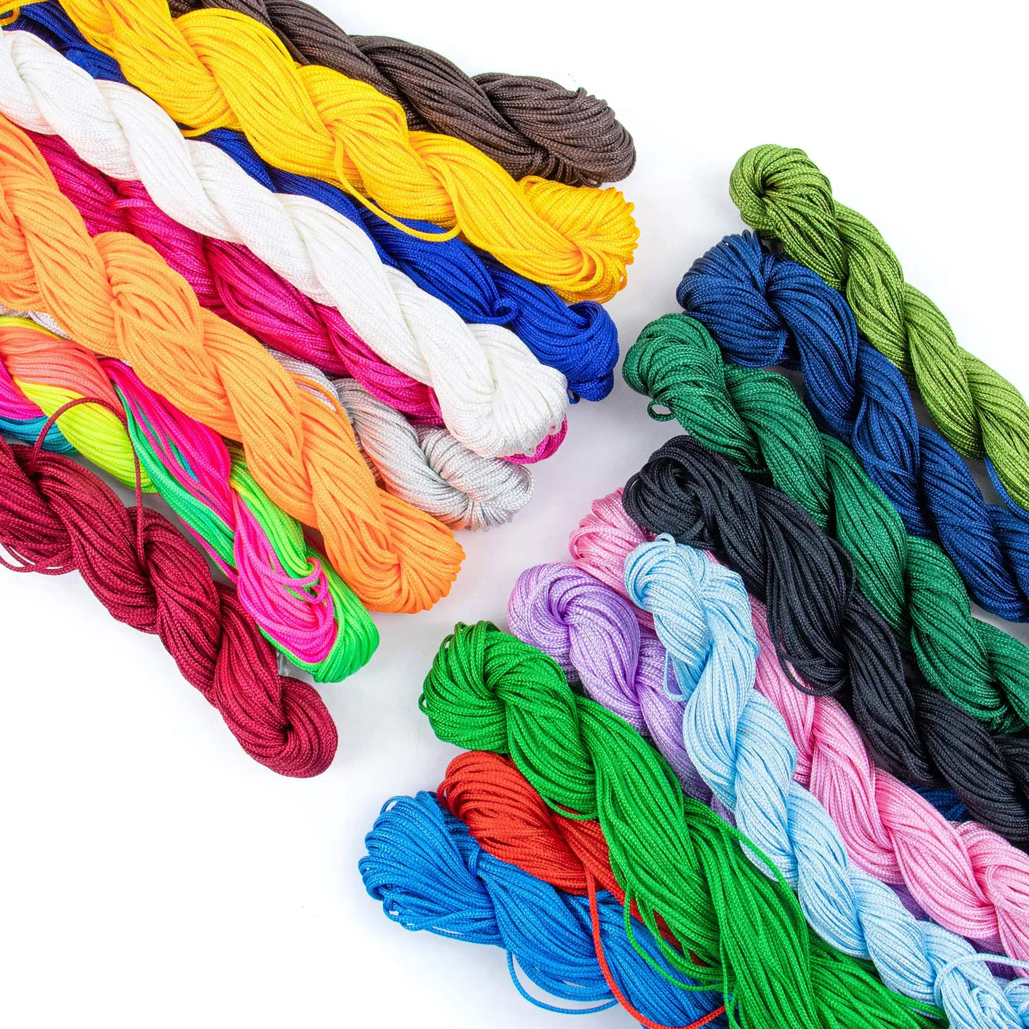 Auear 20 Colors 1mm Satin Nylon Trim Cord Chinese Knotting Cord Nylon Macrame