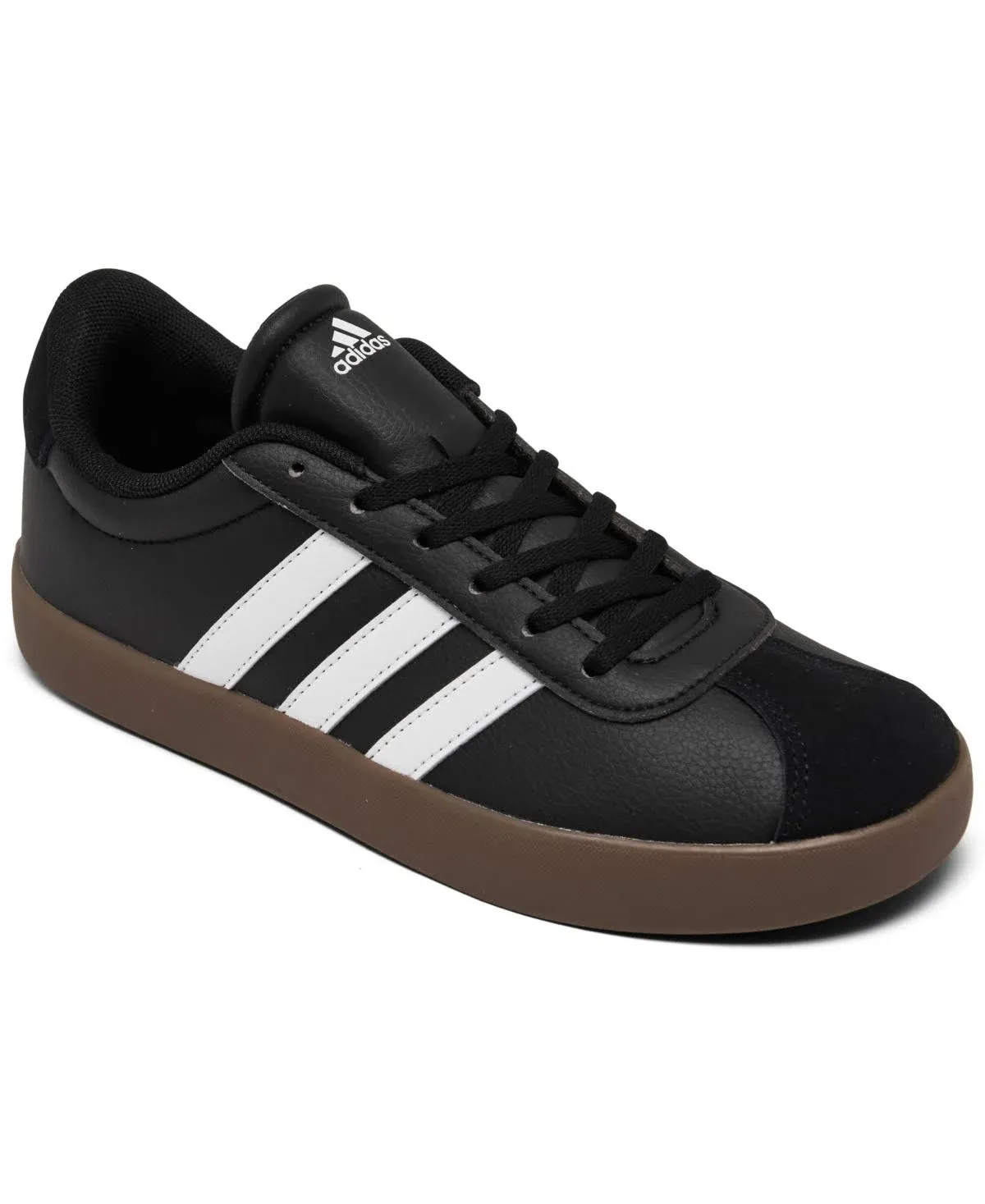 Kids' Adidas VL Court 3.0 Shoes Little 2 Black White Gum