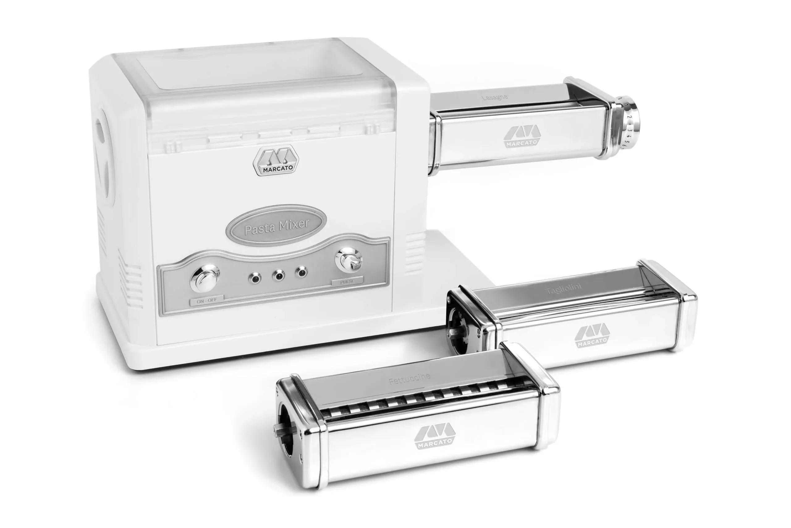 Atlas Pasta Fresca  Made in Italy  Includes Dough Mixer Machine  3 Pasta Cutter Attachments  Recipes  and Instructions