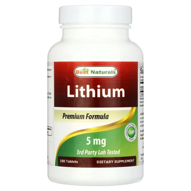 Best Naturals Lithium Orotate 5 mg 180 Tablets