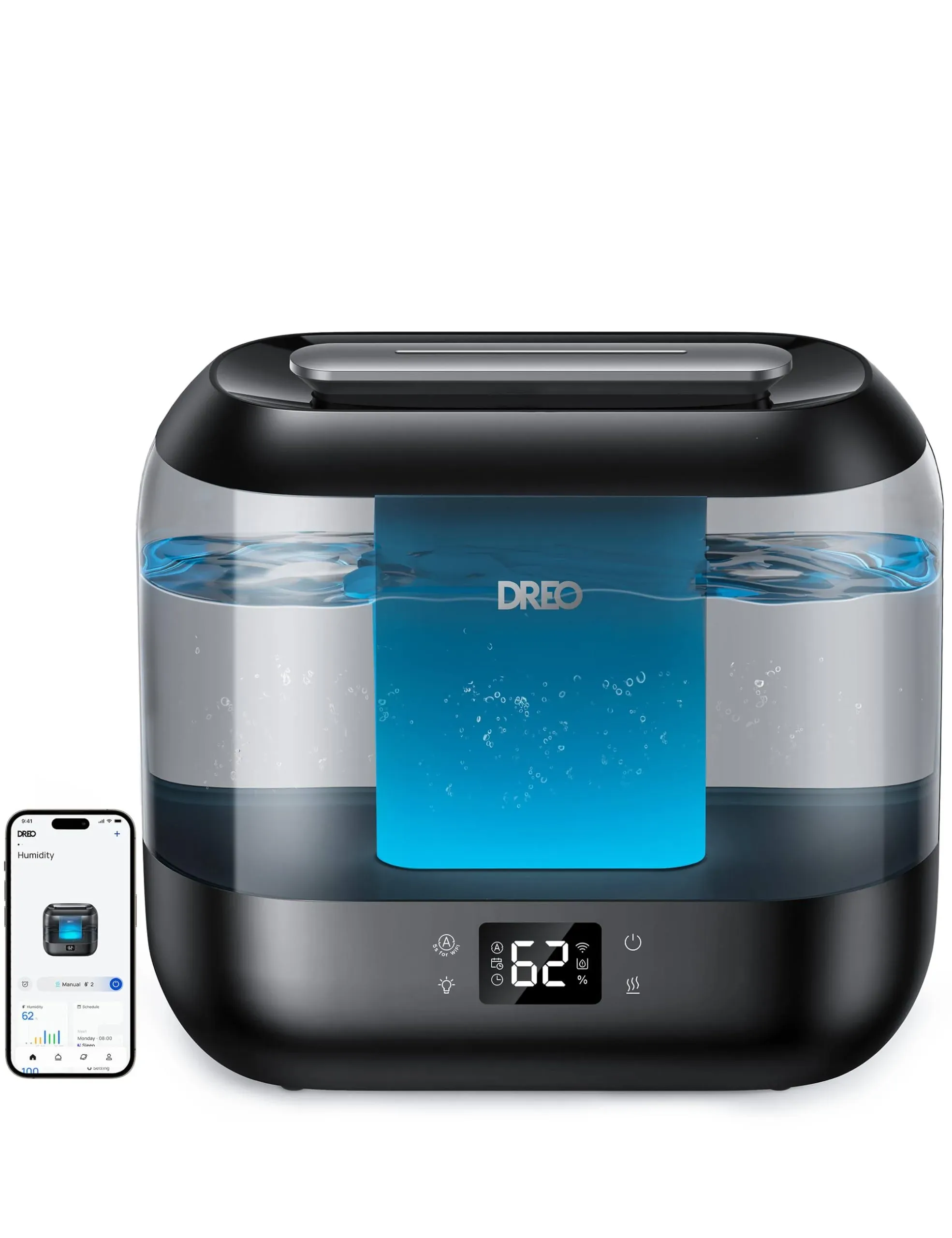 Dreo 4L Smart Humidifiers for Bedroom, Quiet Supersized Cool Mist Ultrasonic Hum