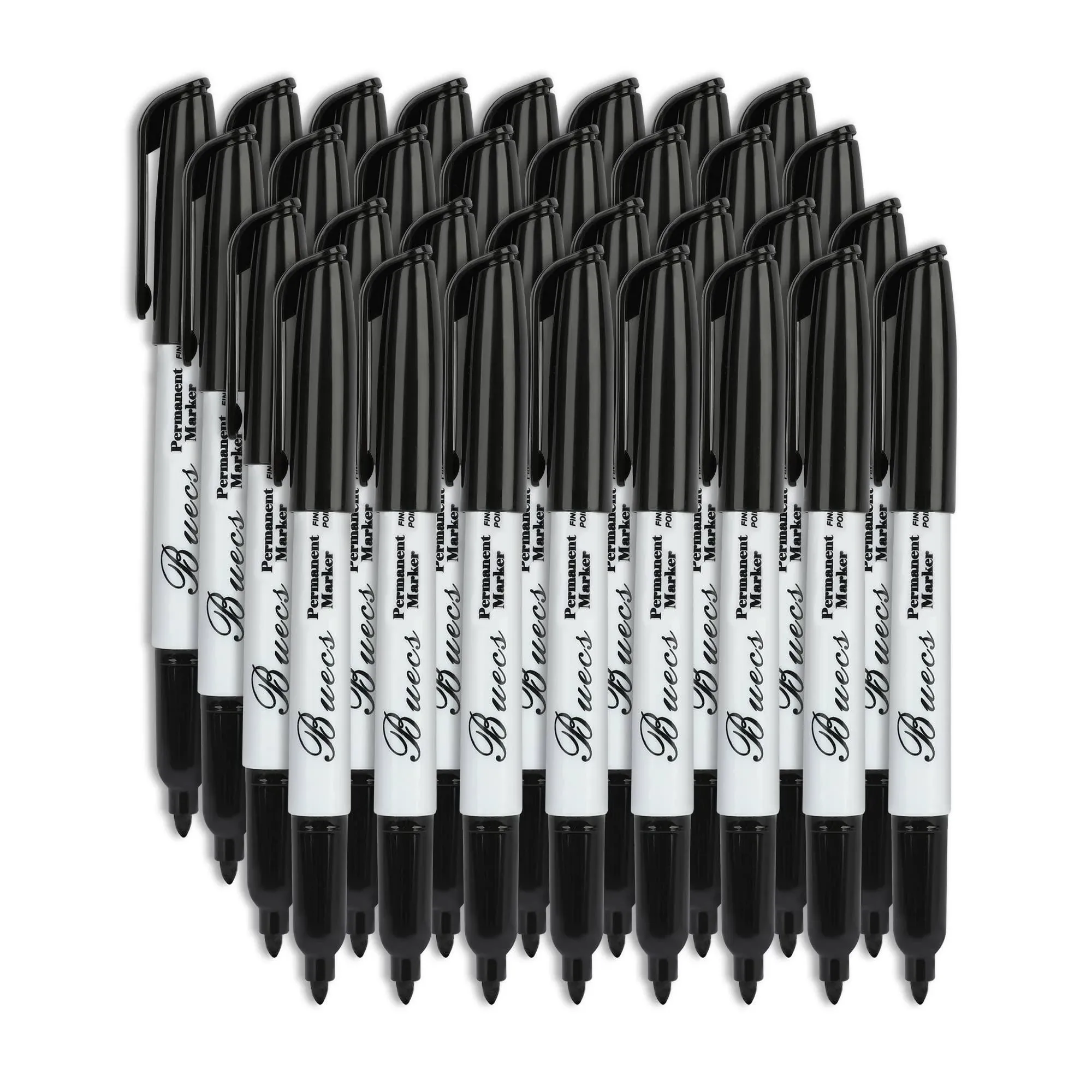 Permanent Markers, 80 Count Black Permanent Markers, Fine Point, Waterproof &amp; Sm