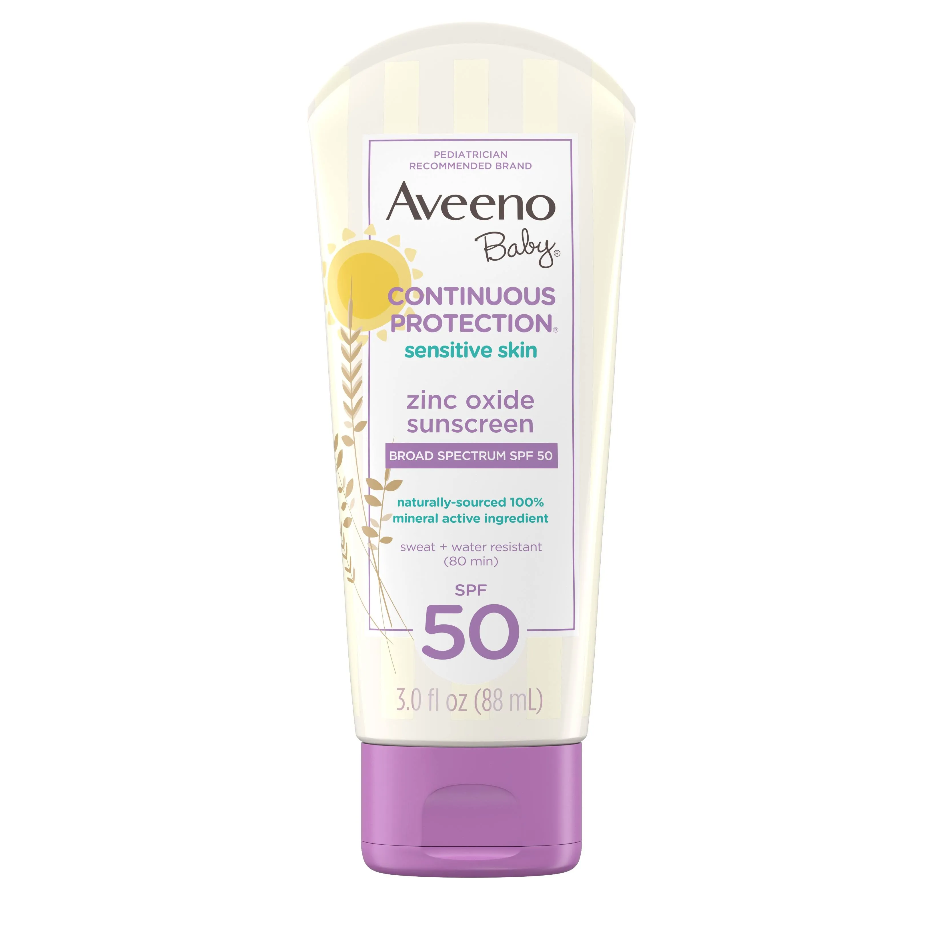 Aveeno Baby Continuous Protection Zinc Oxide Mineral Sunscreen Lotion SPF 50