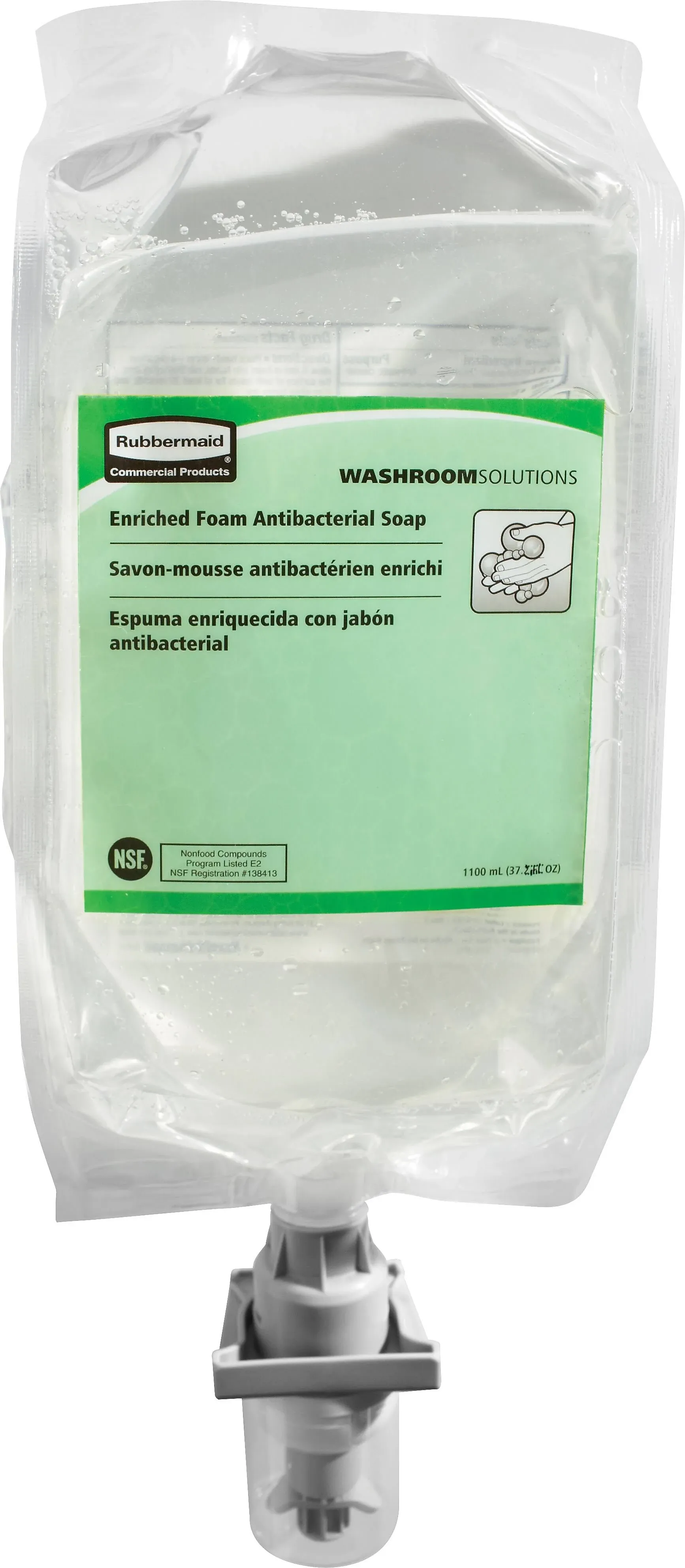 Rubbermaid Commercial Products AutoFoam Antibacterial Hand Soap Refill, 1100mL, Dye & Fragrance Free, Compatible with RCP's AutoFoam & AutoFoam LumeCel Dispensers, for Restrooms in Offices