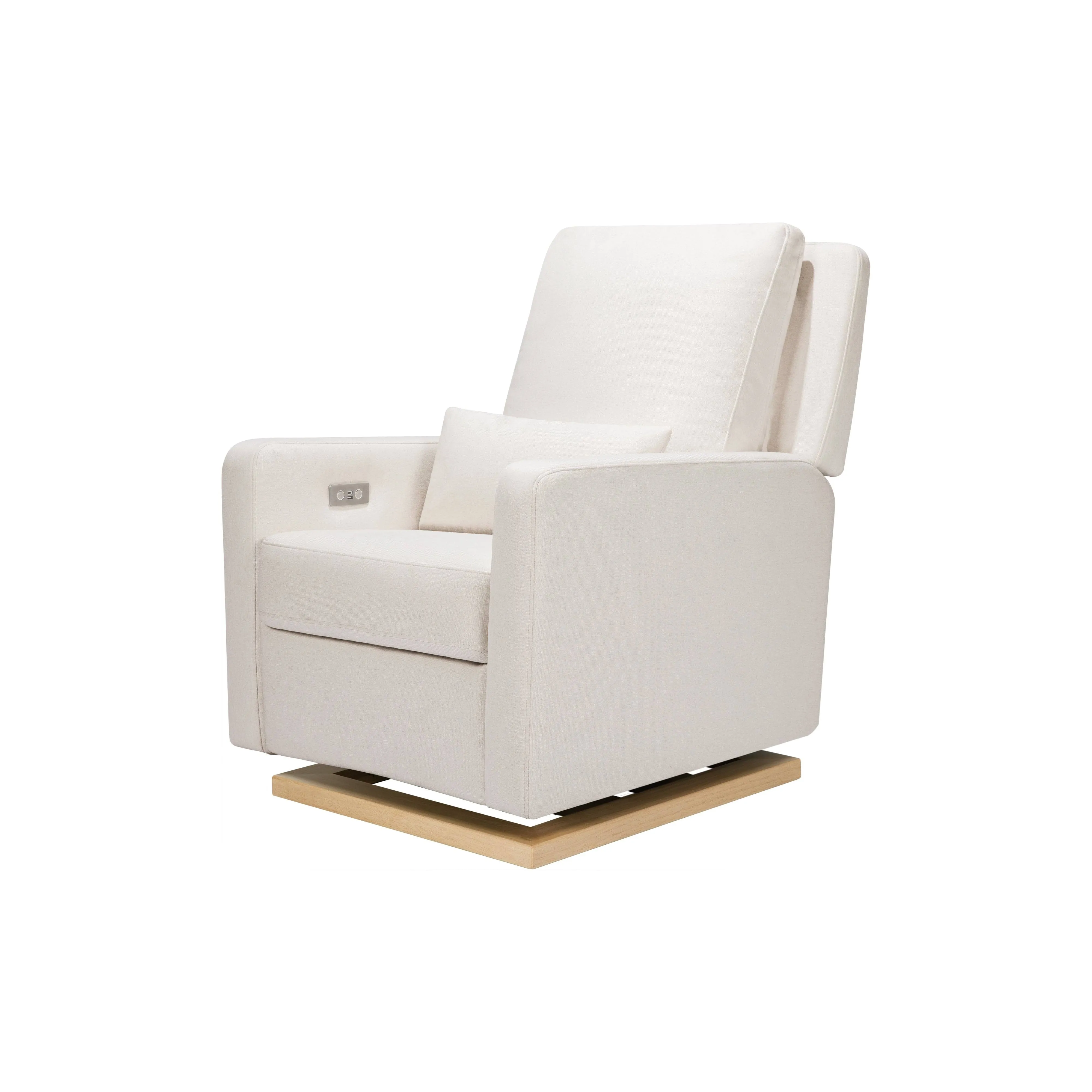 Babyletto Sigi Electronic Recliner and Glider in Eco-Performance Fabric with USB Port - Performance Cream Eco-Weave