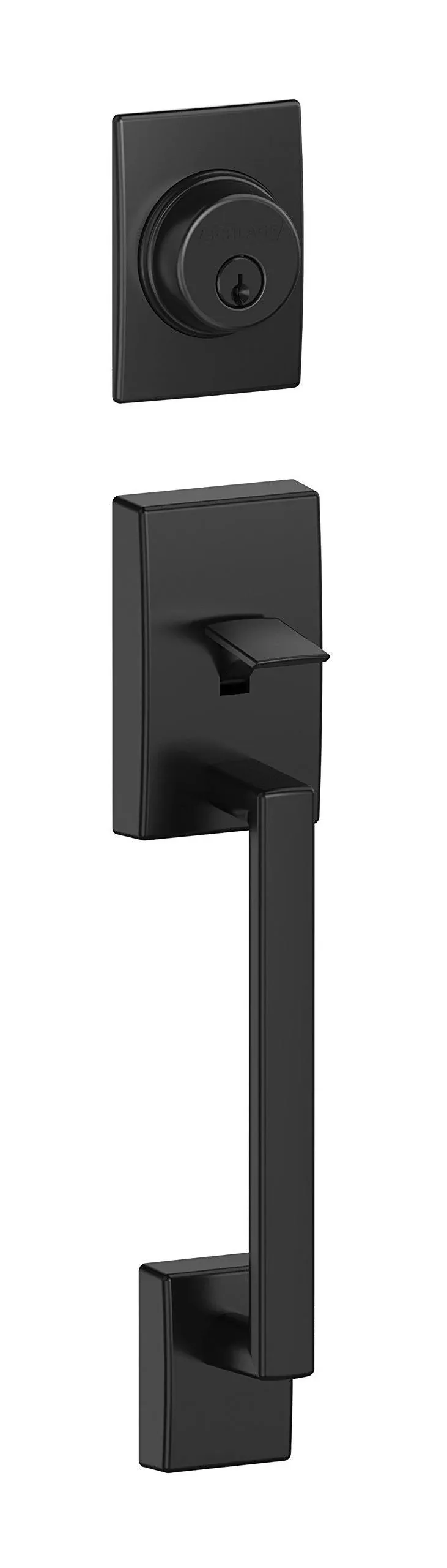 Schlage F58 CEN 622 Century Single Cylinder Exterior Entrance Handleset Lock, Matte Black (Exterior Half Only)