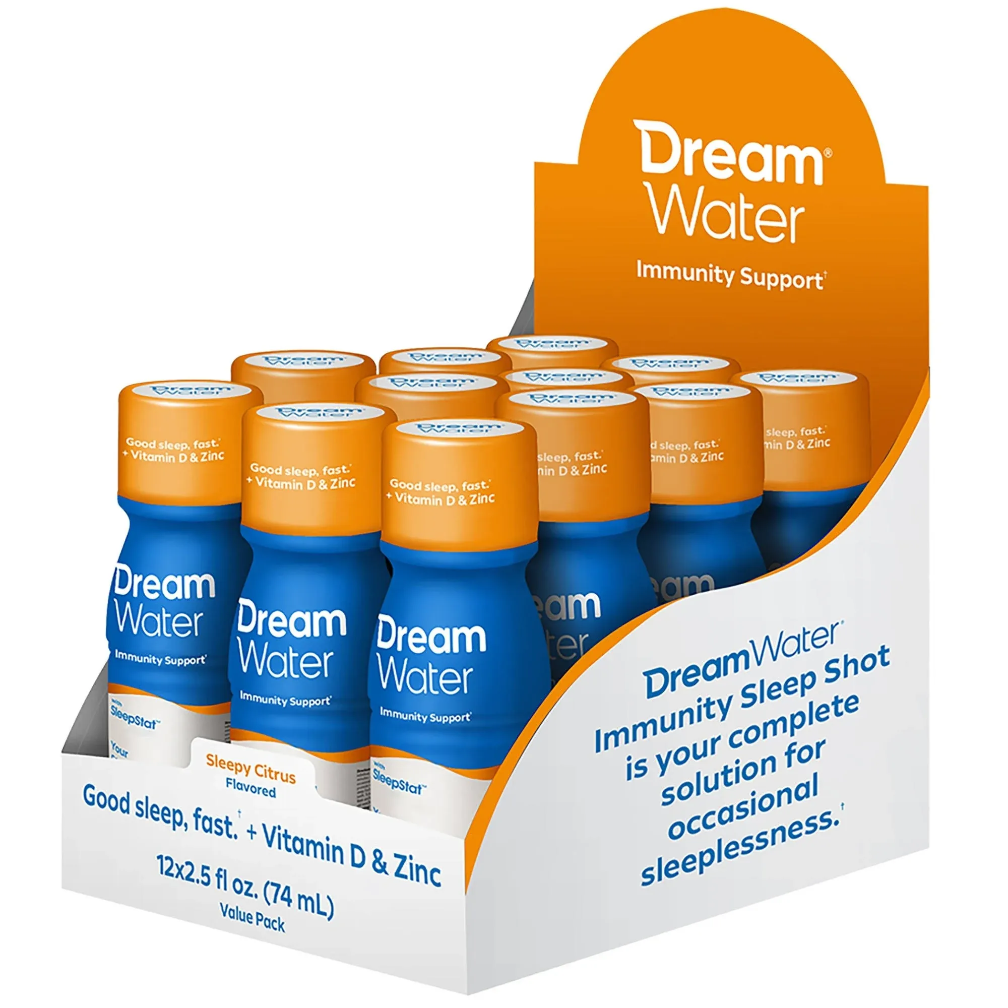 Dream Water: Sleep Aid &amp; Immunity Support - Sleepy Citrus - 12 Count