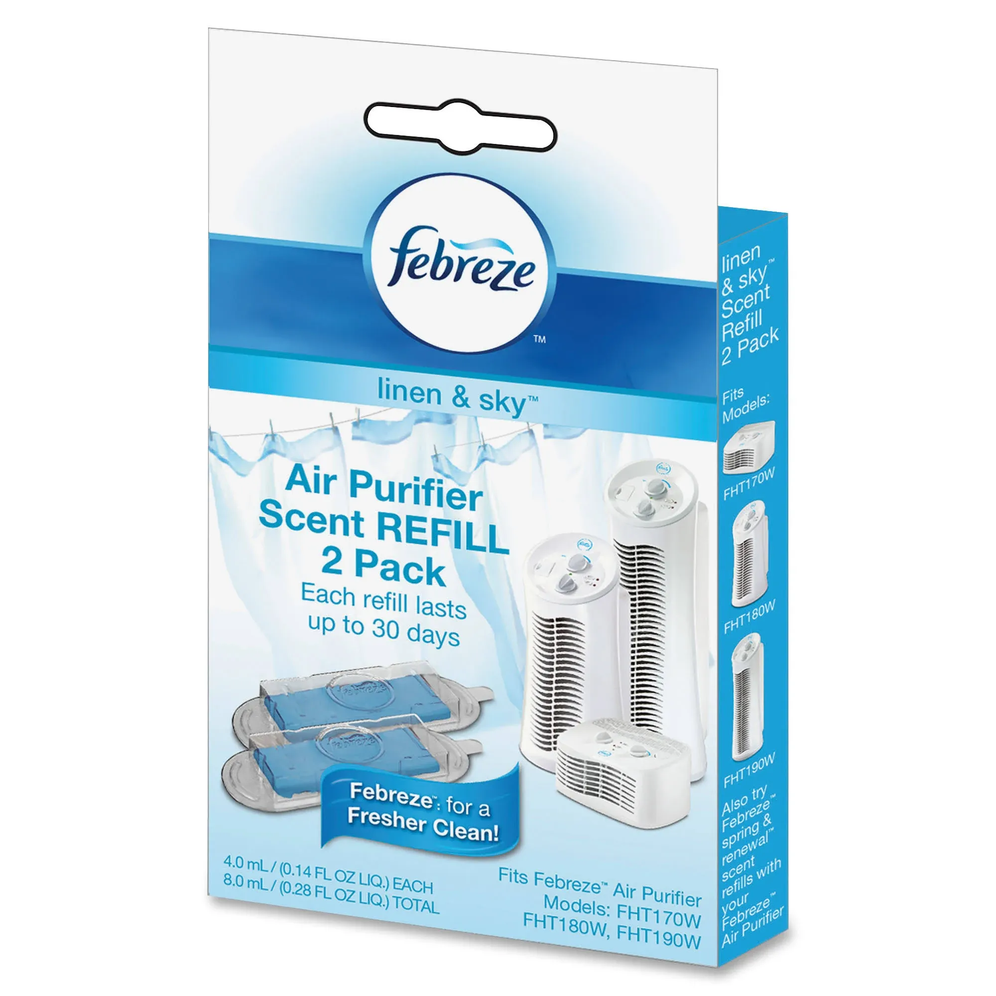 Febreze Air Purifier Linen Refill Scent Cartridge, 2 Pack, FRF102L