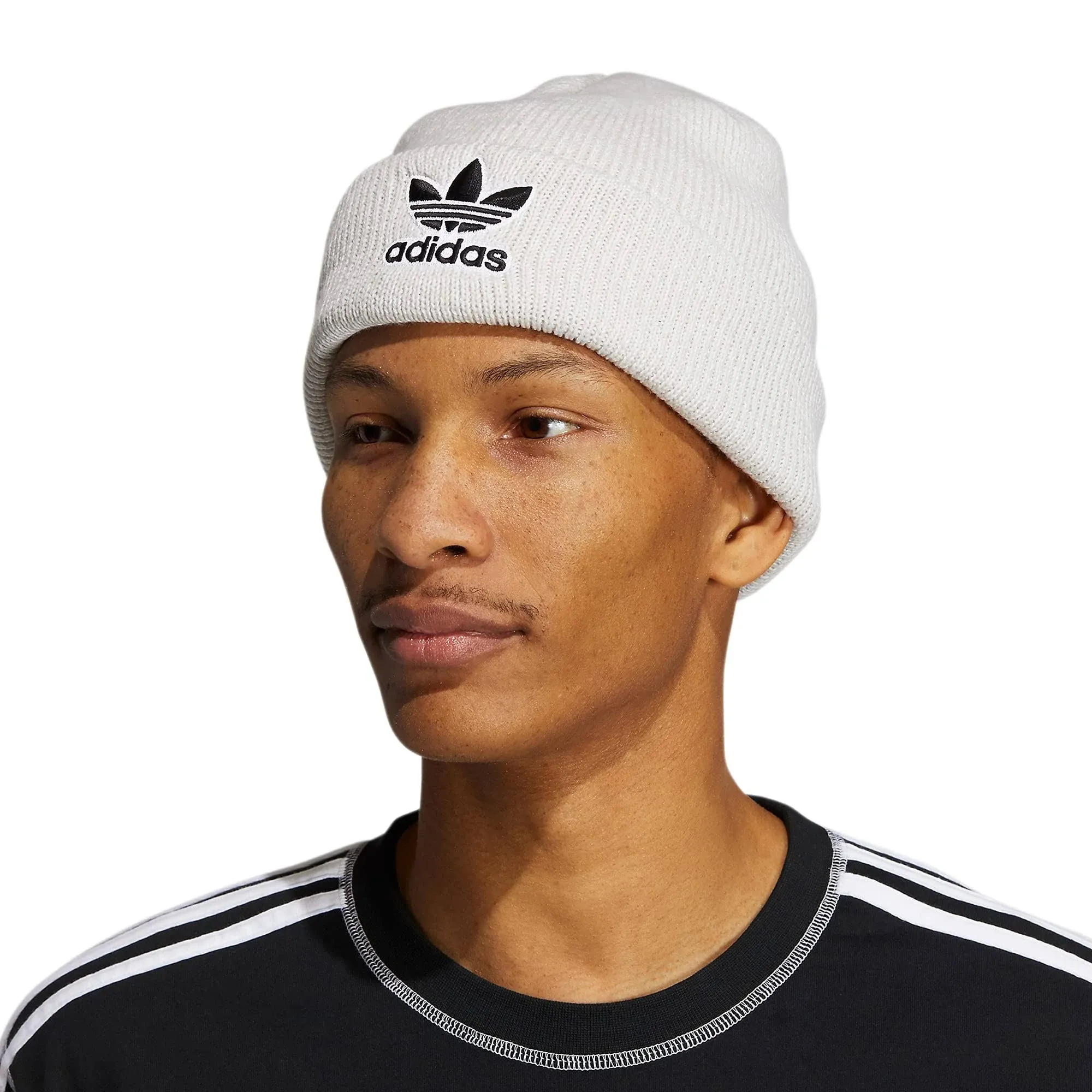 adidas Originals Unisex Originals Trefoil Beanie, White-Orbit Grey/Black, One Size