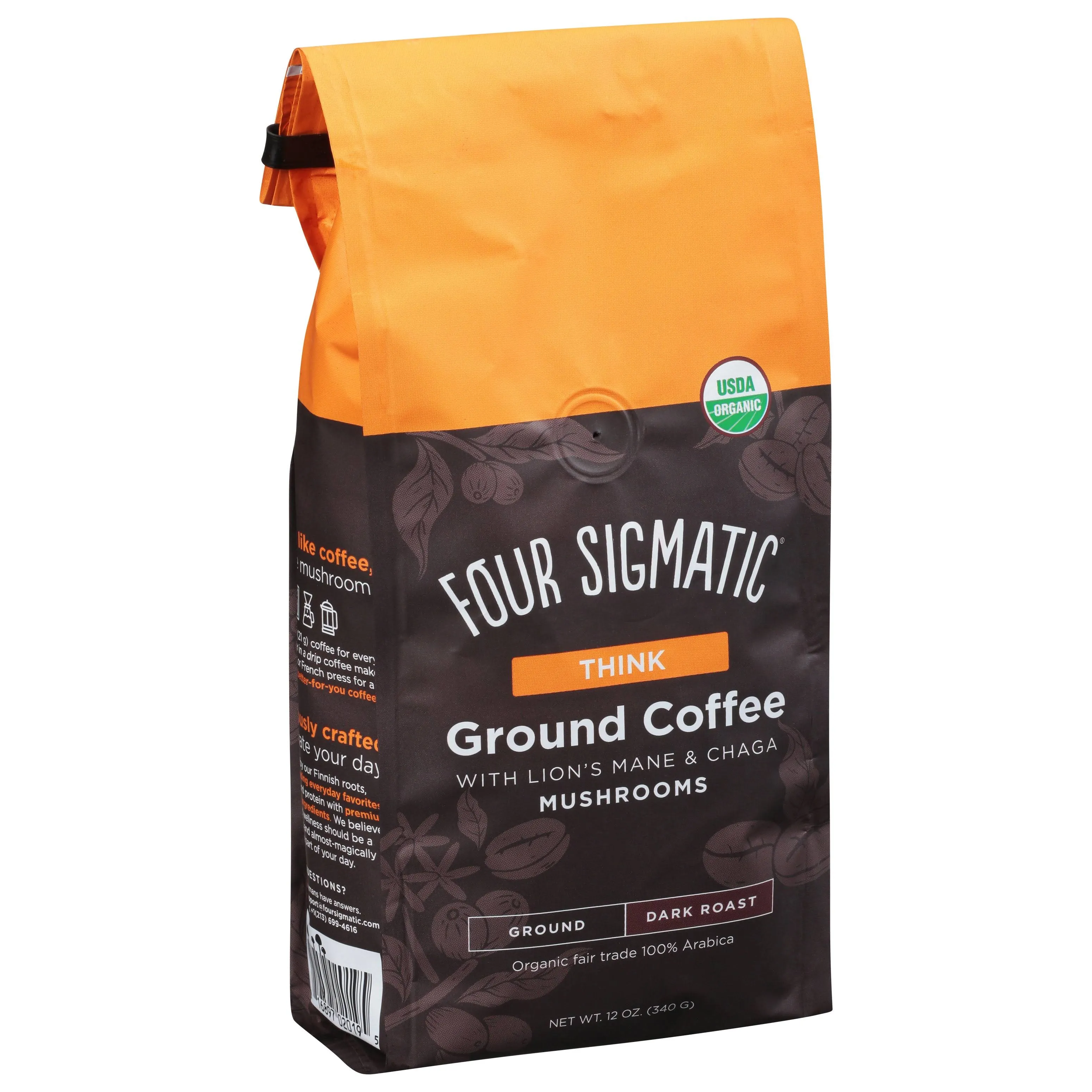 Four Sigmatic Think Coffee, Whole Bean, Organic - 12 oz