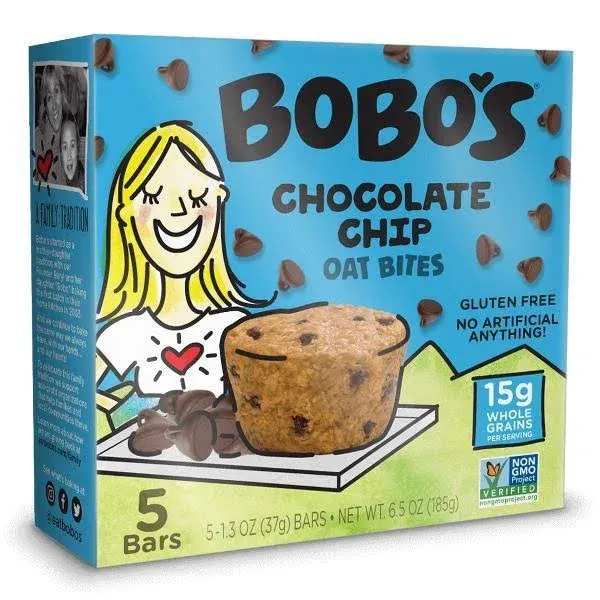 Bobos Chocolate Chip Oat Bites, 1.3 Ounce -- 30 per case