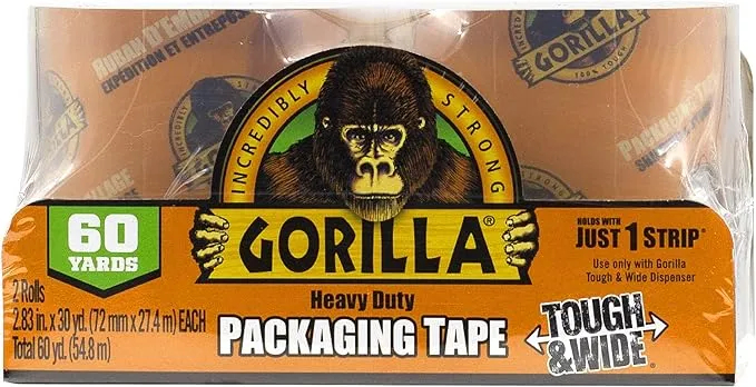 Gorilla Packing Tape Tough & Wide Refill for Moving, Shipping and Storage