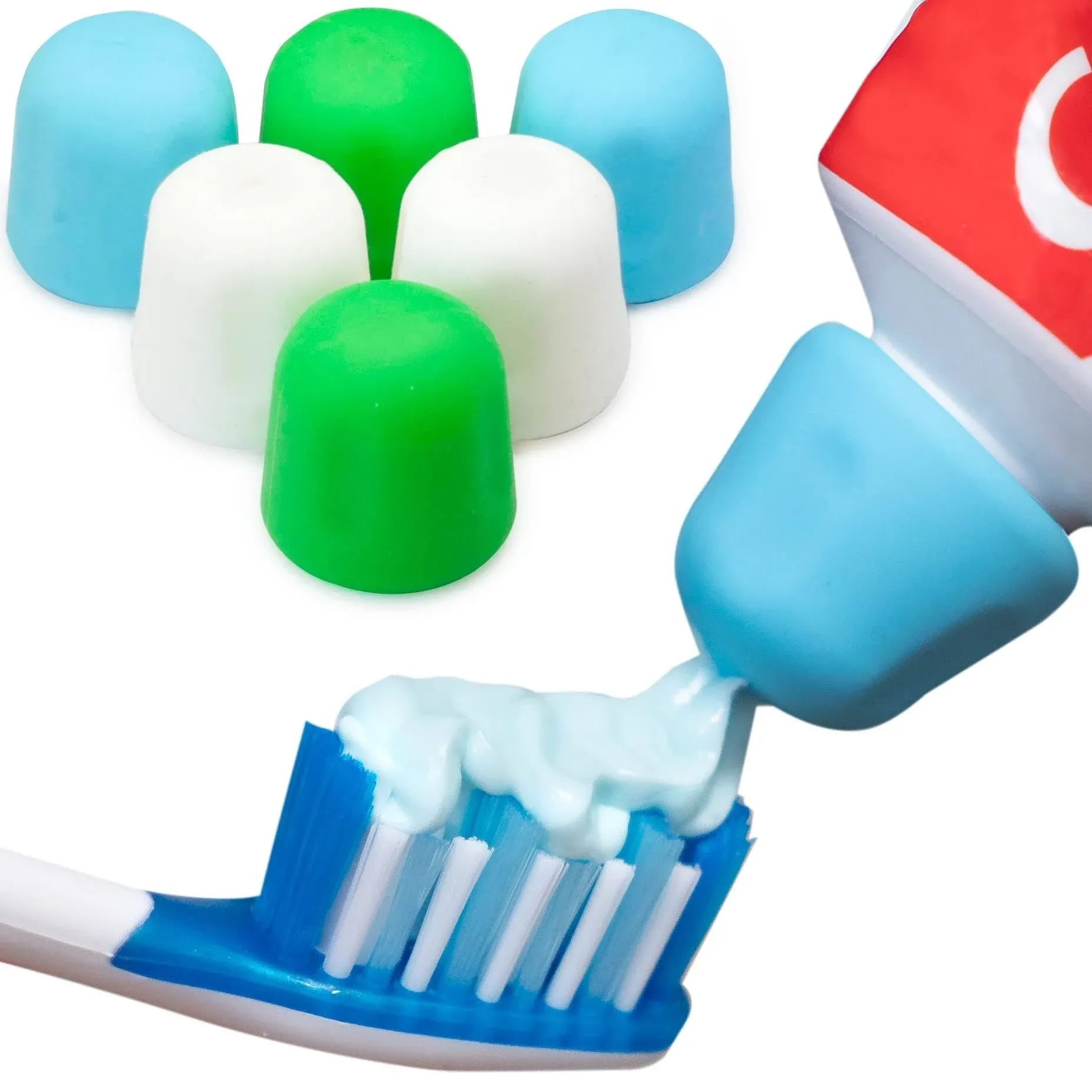 Self Closing Toothpaste Caps 6-Pack by Tilcare - No Waste Cap Dispensers for ...