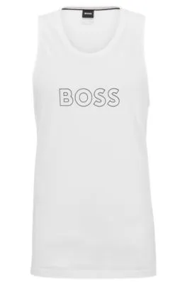 Logo-print Cotton Tank Top In White