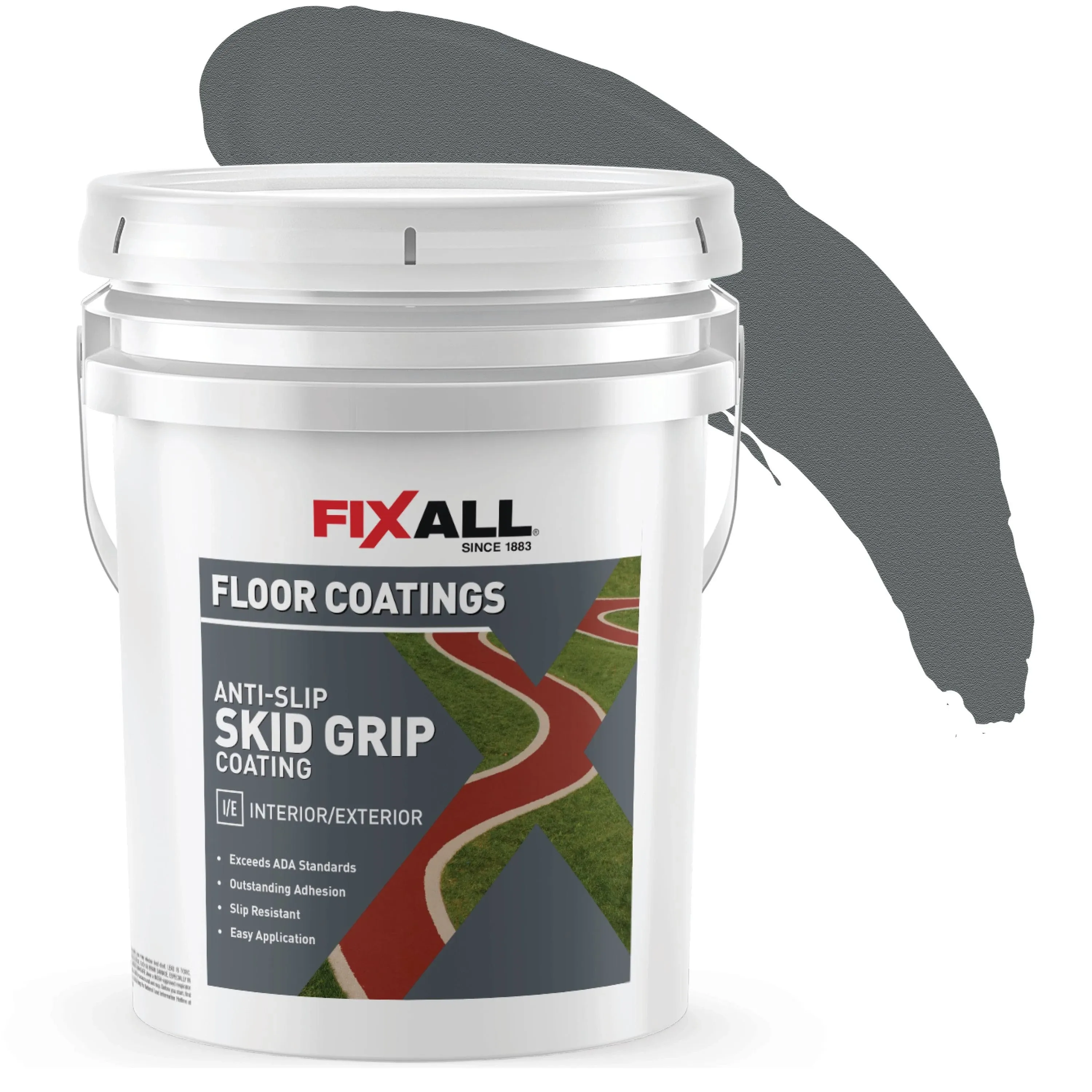 FixAll Skid Grip Slate Flat Interior/Exterior Anti-skid Porch and Floor paint (5-Gallon) | F06565-5-E