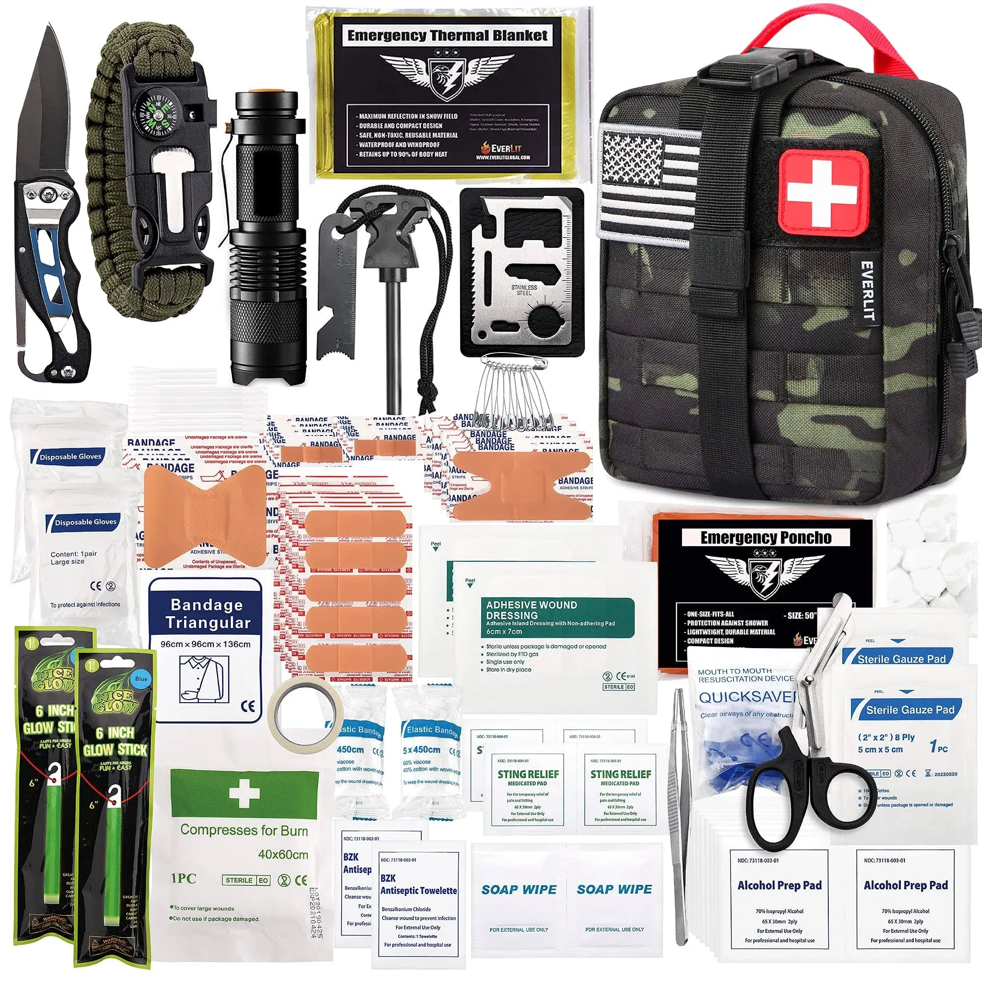 EVERLIT 250 Pieces Survival First Aid Kit