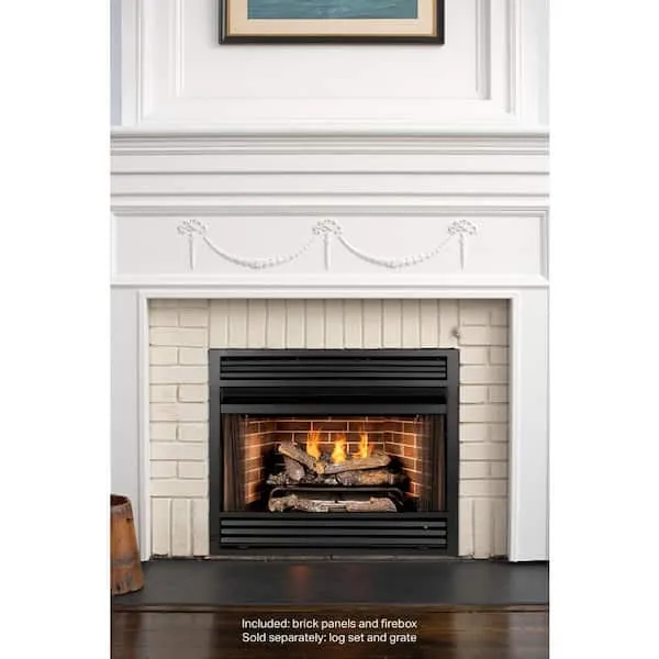 Pleasant Hearth PHZC36C 36 in. Circulating Zero Clearance Universal Firebox, Black