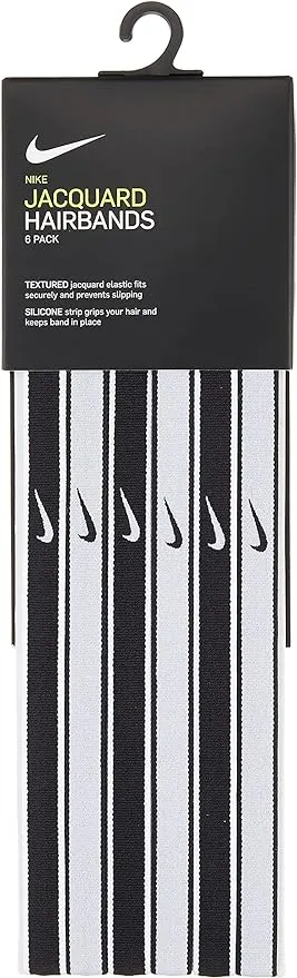 Nike Swoosh Sport Headbands 6 Pack - White/Black