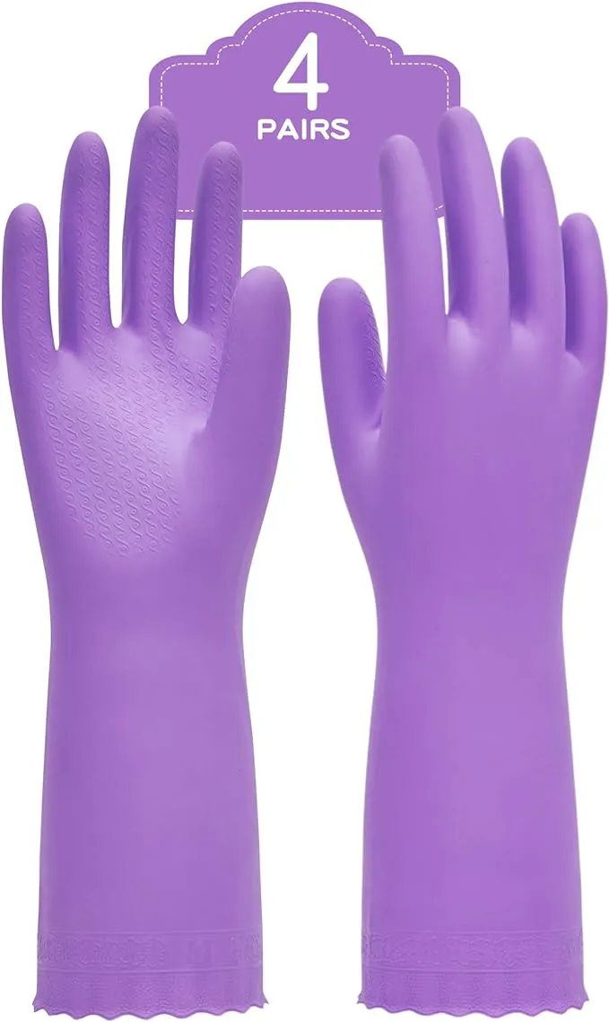 PACIFIC PPE Reusable Dishwashing Cleaning Gloves with Latex Free, Cotton Lini...