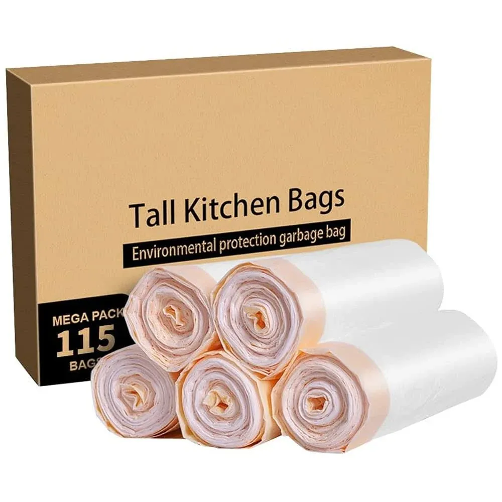 meidong Trash Bags, Garbage Bags 13 Gallon Large Tall Kitchen Drawstring Strong