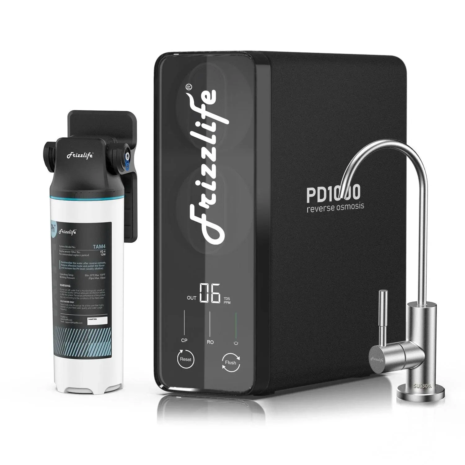 Frizzlife PD1000-TAM4 1000 gpd Tankless Reverse Osmosis Water System