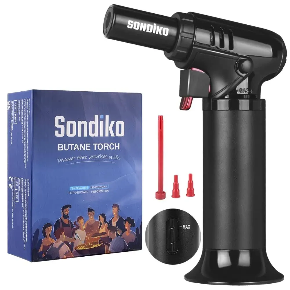 Sondiko Kitchen Blow Torch with Fuel Gauge S907 Refillable Soldering Torch