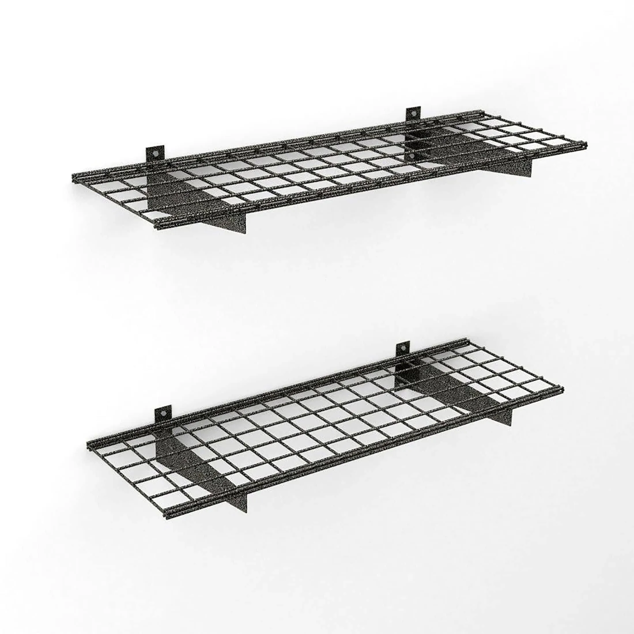 Hyloft 45 in. x 15 in. Steel Wire Garage Wall Shelf Storage System in Hammertone - 2 Pack, Size: 45 inch x 15 inch