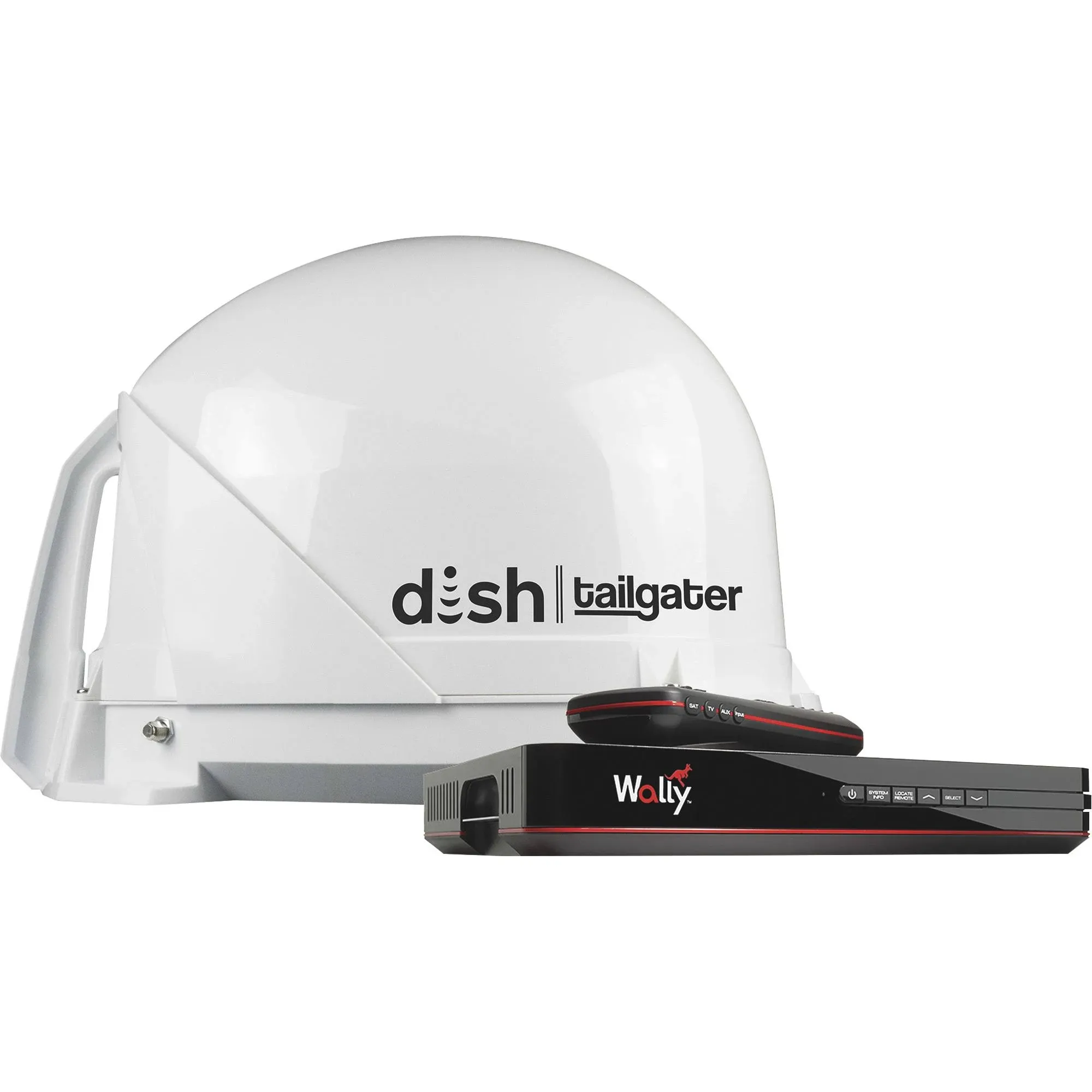 KING DISH DT4450 Tailgater Satellite TV Antenna Bundle w/DISH Wally HD Receiver & Cables