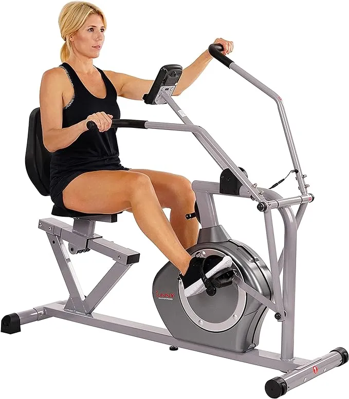 Sunny Health Fitness Cross Trainer Indoor  Recumbent Exercise Bike Machine  | eBay