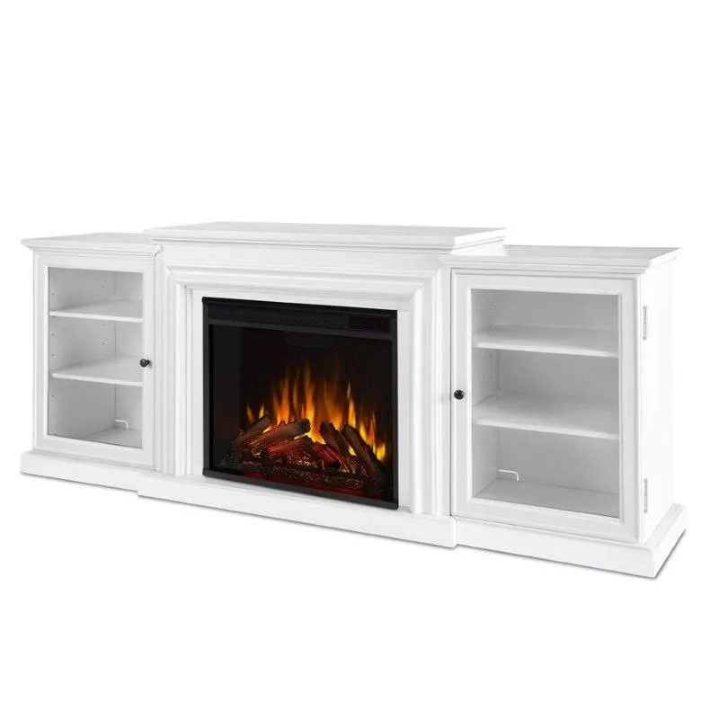 Real Flame Frederick Media Cabinet with Electric Fireplace - 7740E-W