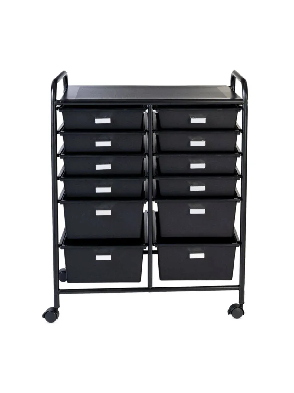 Honey-Can-Do 12 Drawer Rolling Storage Cart Black