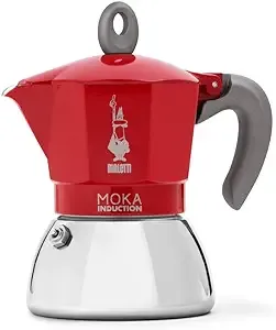 Bialetti - Moka Induction, Moka Pot, Suitable for all Types of Hobs, 4 Cups Espresso (5.7 Oz), Red