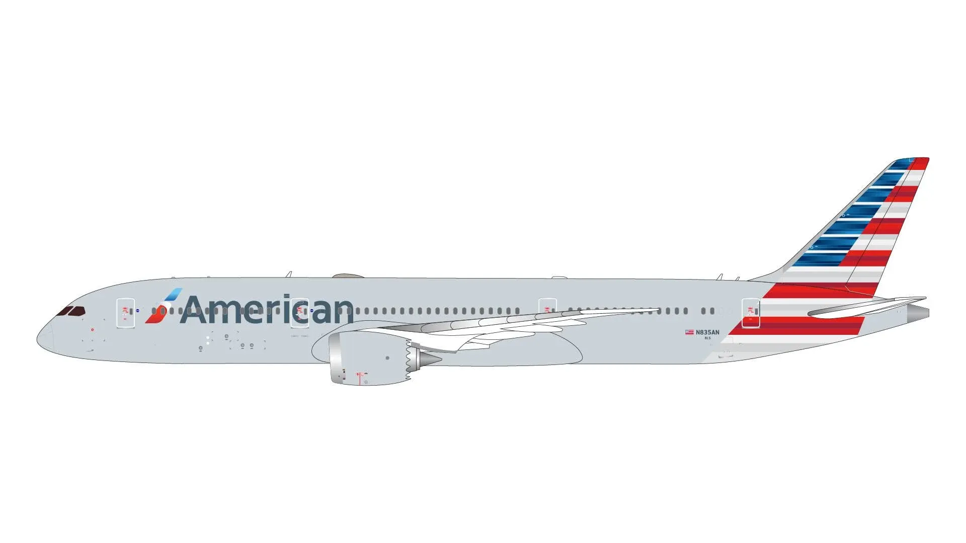 Boeing 787-9 Commercial Aircraft "American Airlines" Gray 1/400 Diecast Model Airplane by GeminiJets