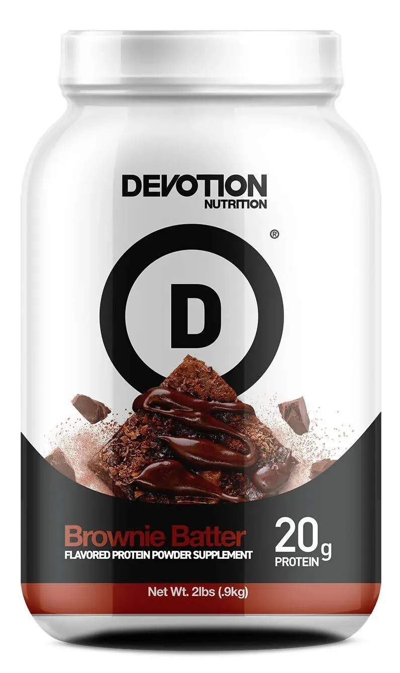 Devotion Nutrition Protein Powder Blend | Gluten Free, Keto Friendly, No Added Sugars | 1g MCT | 20g Whey & Micellar Protein | 12 Count Packets (Brownie Batter)