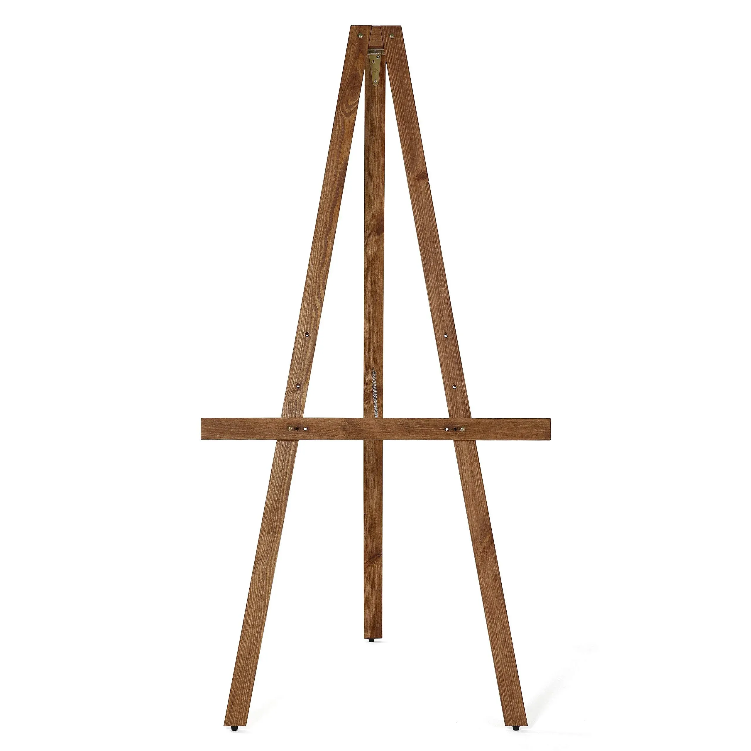 M&t Displays Natural Wood Rustic Art Easel Adjustable Height Stand Tripod Wooden ...