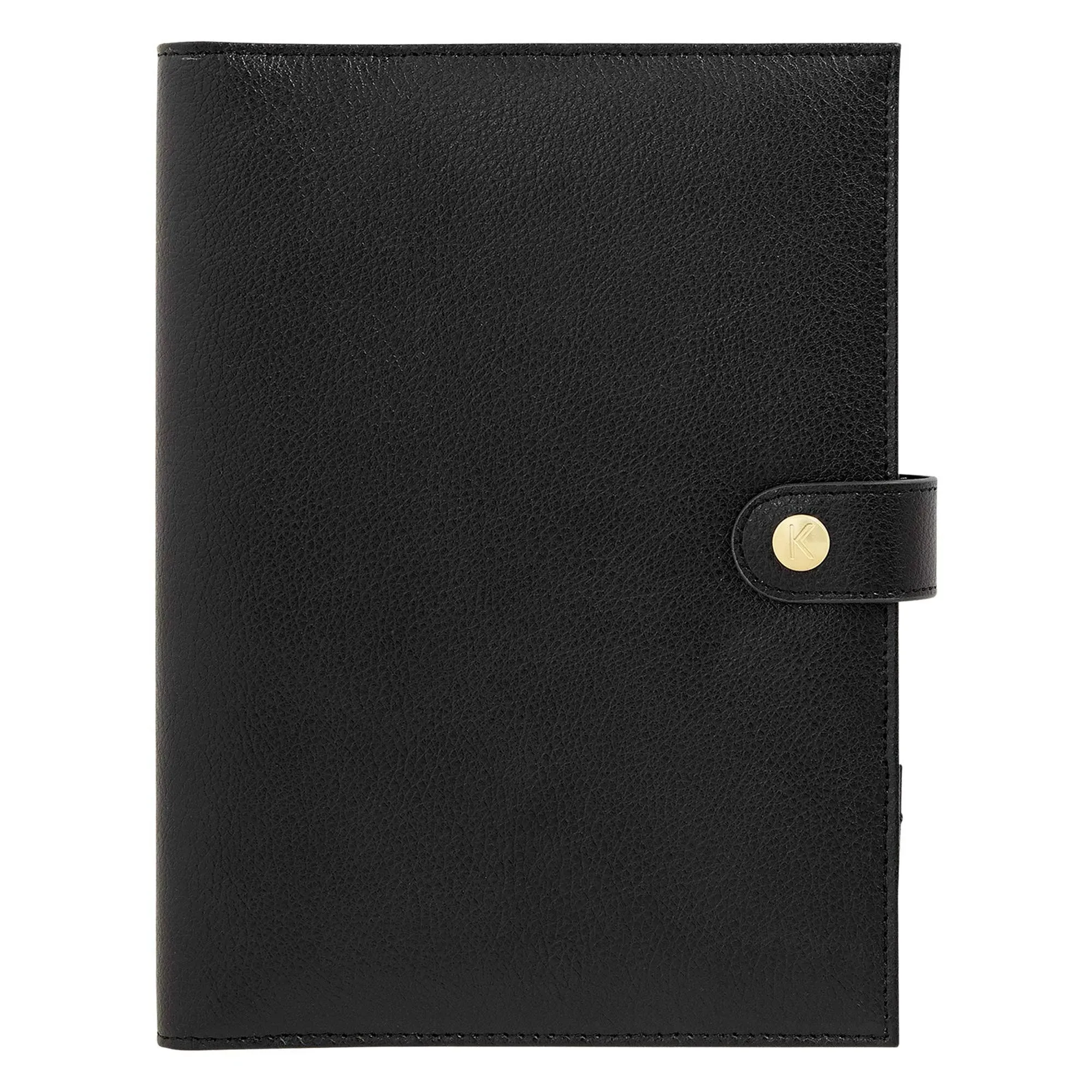 kikki.K Leather Essentials Designer Collection - A5 Leather Notebook: Black,