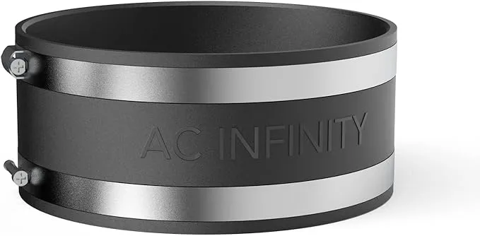 AC Infinity Noise Reduction Clamp, Duct Coupler with Stainless Steel Clamps, 6-Inch