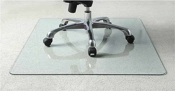 Lorell Chairmat Tempered Glass 46"Wx36"Lx1/4"H Clear 82833