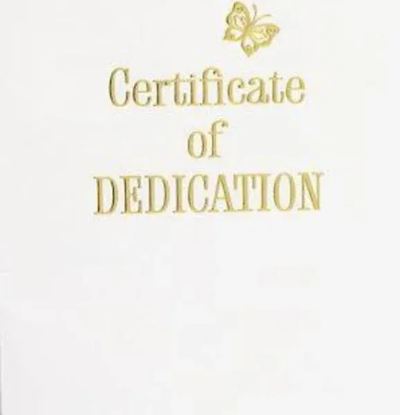 Contemporary Steel-Engraved Baby Dedication Certificate (Package of 3)